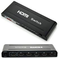 Switch Hdmi 5X1 Ativo Profissional Com Fonte Controle Remoto