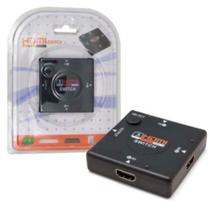 Switch HDMI com 3 Entradas e 1 Saída 1080P