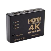 Switch Hdtv 4k 3 entradas C/ Controle Remoto