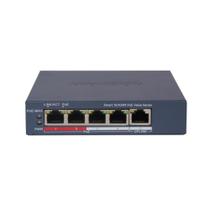 Switch Hikvision DS-3E1105P-EI/M, 5 Portas, 4 PoE, 10/100 Mbps, Smart, 45W, Fanless, Metálico