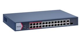 Switch Hikvision DS-3E1326P-EI/M - 24 Portas Fast Ethernet PoE, Alta Potência e Proteção Avançada