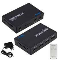 Switch Hub Adaptador Hdmi 3x1 Preto Niquelado 4k Metal