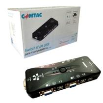 Switch kvm 4 portas com cabos comtac cod 24129292
