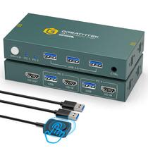 Switch KVM GREATHTEK 2 portas USB 3.0 8K@60Hz com controle remoto