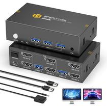 Switch KVM GREATHTEK 8K@60Hz para dois monitores USB 3.0