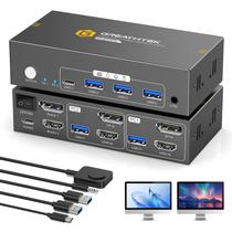 Switch KVM GREATHTEK para 2 monitores e 2 PCs, 8K@60Hz, USB 3.0
