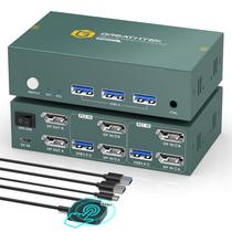 Switch KVM GREATHTEK para Monitor Duplo DisplayPort 8K@60Hz Switch KVM GREATHTEK para Monitor Duplo DisplayPort 8K@60Hz