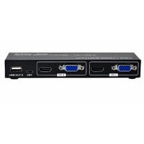 Switch KVM HUB0079 Dual Screen - 2 PCs em 2 Monitores, Teclado e Mouse - HDMI 4K e VGA