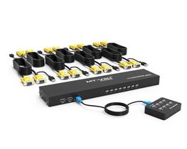 Switch KVM MT-VIKI de 8 portas VGA com 8 cabos 2 em 1, rack 1U 19"