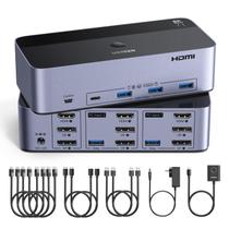Switch KVM UGREEN para 3 monitores e 2 PCs, 8K@60Hz, USB 3.0 Switch KVM UGREEN para 3 monitores e 2 PCs, 8K@60Hz, USB 3.0