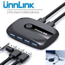 Switch KVM USB 3.0 2 Portas - Compartilhe 4 Dispositivos USB (Teclado, Mouse, Impressora, Disco)