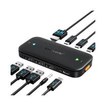 Switch KVM USB-C 4K 60Hz Hub USB Dual HDMI 100W PD Plug And Play Para PC Laptop Lemorele H200 Switch KVM USB-C 4K 60Hz Hub USB Dual HDMI 100W PD Plug And Play Para PC Laptop Lemorele H200