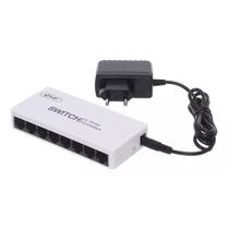 Switch Mini 8 Portas Hub Cabo 10/100mbps Rede Ethernet Rj-45