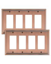 Switch Plates TREEWELL Quad Decorator Outlet 4 Gang, pacote com 2