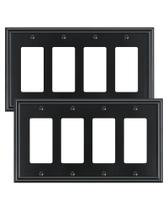 Switch Plates TREEWELL Quad Decorator Outlet Cover 4 Gang x2
