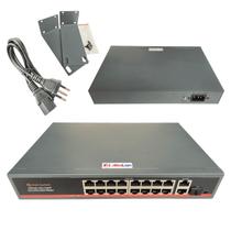 Switch PoE AltaLan Com 16 Portas + 2 Portas UpLink 1000 Mbps + 1 Porta SFP Gigabit