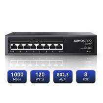 Switch PoE AUMOX PRO SG308P - 8 Portas Gigabit Ethernet 120W