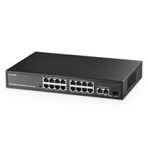 Switch POE Binardat 19 portas 16 POE+ 1000 Mbps com 2 uplink