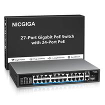 Switch PoE Gigabit NICGIGA 24 Portas com 24 Portas PoE+ 300W