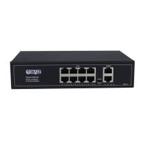 Switch Poe Híbrido Com 8 Portas Poe + 2 Portas Gigabits Haiz HZ-1010GB