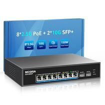 Switch PoE NICGIGA 10 portas 2,5 GbE 8 portas 2,5 Gb PoE+ 130 W