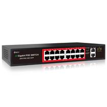 Switch PoE STEAMEMO de 19 Portas com 16 Portas PoE + 2 Gigabit Uplink