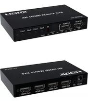 Switch Splitter Hdmi 2x4 Ultrahd 4k X 2k 3d Com Fonte/controle