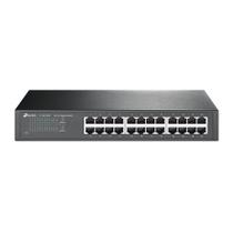 Switch TP-Link Gigabit TL-SG1024D 24 Portas 10/100/1000 Rack 19'' e Mesa Preto