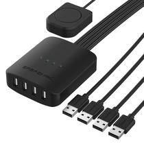 Switch USB 2.0 Sabrent - Compartilhamento para até 4 Computadores e Periféricos - LEDs Indicadores