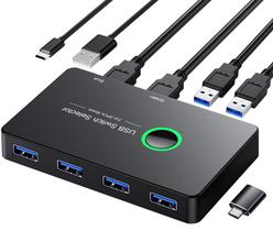 Switch USB 3.0 ULXUUUN 2 computadores compartilham 4 USB para PC