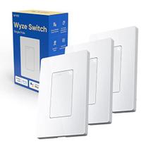 Switch Wyze, interruptor de luz inteligente WiFi de 2,4 GHz, monopolar, precisa de fio neutro, compatível com Alexa, Google Assistant e IFTTT, sem necessidade de hub, pacote com 3, branco