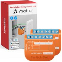 SwitchBot Interruptor Relé Fosco 1PM, Interruptor WiFi Compatível com Alexa/Apple Home/Google Home, Módulo de Interruptor Relé com Medição de Energia e Repetidor Bluetooth Integrado, Bluetooth & WiFi 2.4GHz, 16A