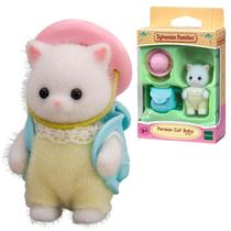 Sylvanian Families Bebê Gato Persa Com Chapéu E Bolsa Infantil Original