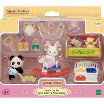 Sylvanian families caixa de brinquedos bebe coelho neve e bebe panda epoch