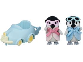 Sylvanian families carrinho de brincar dos bebes pinguins epoch