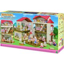 Sylvanian families casa telhado vermelho com luz sotao secreto epoch