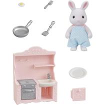 Sylvanian families conj. cozinha papai coelho neve