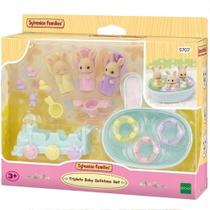 Sylvanian families conjunto hora do banho trigemeos epoch