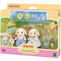 Sylvanian families conjunto jardinagem irma e irmao coelhos floral epoch