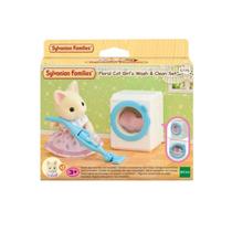 Sylvanian Families Conjunto Lavagem e Limpeza Menina Gato Primavera 5775