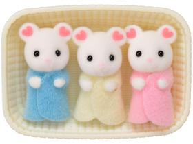 Sylvanian Families Trigêmeos Rato Marshmallow - com Bercinho Epoch 3 Bonecos Sylvanian Families Trigêmeos Rato Marshmallow - com Bercinho Epoch 3 Bonecos