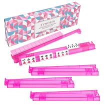 SYMORIN Suportes para Mahjong com Empurradores, Kit com 4, Acrílico Transparente Rosa SYMORIN Suportes para Mahjong com Empurradores, Kit com 4, Acrílico Transparente Rosa