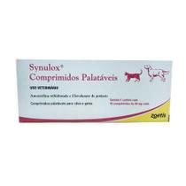 Synulox comprimidos palatáveis 50mg 10 comprimidos - Zoetis
