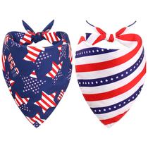 SZEE Bandanas Patrióticas para Cães 4 de Julho 2 Unidades, Lenço para Pets com Estampa da Bandeira Americana, Triângulo Reversível para Decorações do Dia da Independência (Grande) SZEE Bandanas Patrióticas para Cães 4 de Julho 2 Unidades, Lenço para Pets com Estampa da Bandeira Americana, Triângulo Reversível para Decorações do Dia da Independência (Grande)