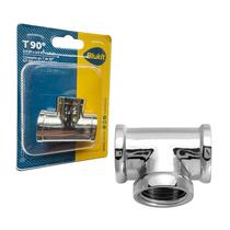 T Metal Cromado 90 Rosca Fêmea de 1/2 Blukit 170131
