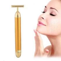 T-Shape Facial Massager 24k Gold Tratamento Anti-rugas Profissional Estética Feminina Pronta Entrega
