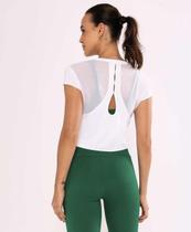 T-shirt Alto Giro Skin Fit Cropped Detalhe Costas Feminino Ref:2312708