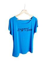 T-Shirt Baby Look Blusa Feminina Estampa Summer Lovin Plus