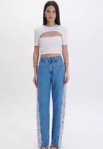 T-shirt baby look com ombreiras myft feminina T-shirt baby look com ombreiras myft feminina