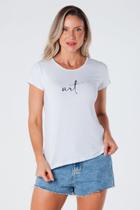T-Shirt Baby Look Estampa Art Viscolycra Branca T-Shirt Baby Look Estampa Art Viscolycra Branca